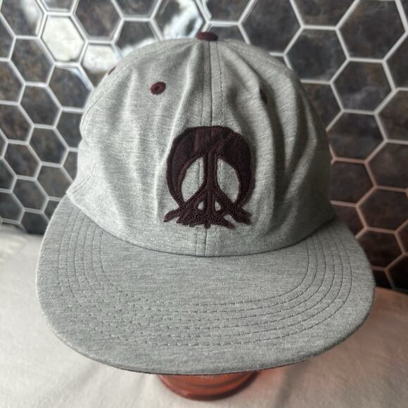 Gnarly Adjustable Hat Gray Maroon 100% Cotton Strapback - Picture 1 of 7